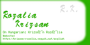 rozalia krizsan business card